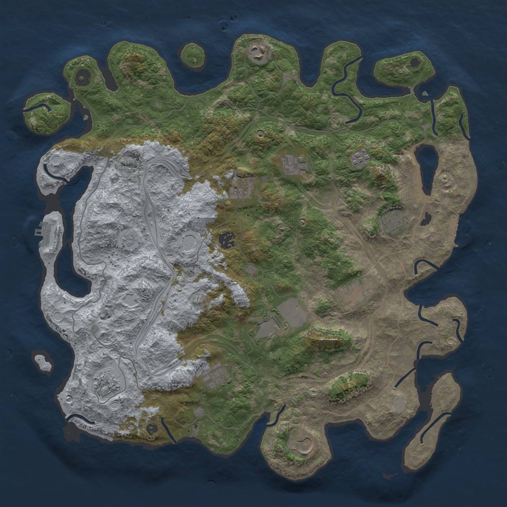 Rust Map: Procedural Map, Size: 4500, Seed: 1362167882, 20 Monuments