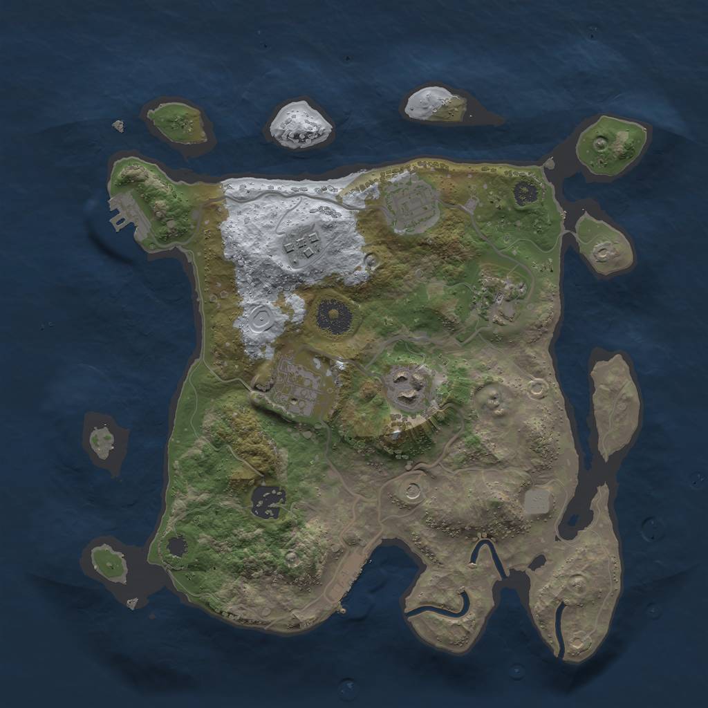 Rust Map: Procedural Map, Size: 3000, Seed: 82889029, 14 Monuments