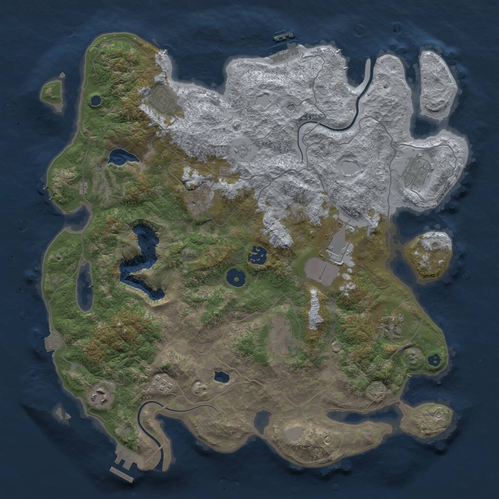 Rust Map: Procedural Map, Size: 4000, Seed: 20169, 15 Monuments