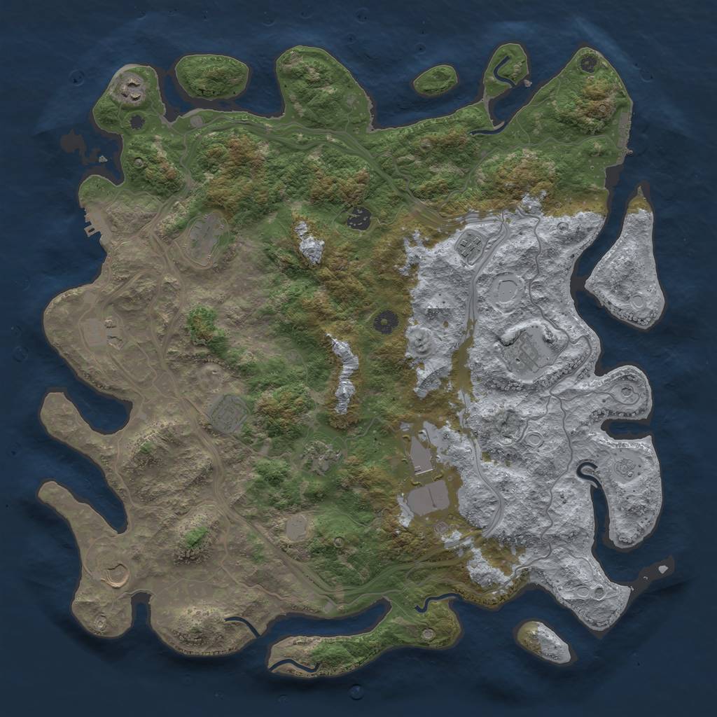 Rust Map: Procedural Map, Size: 4500, Seed: 1995518, 19 Monuments