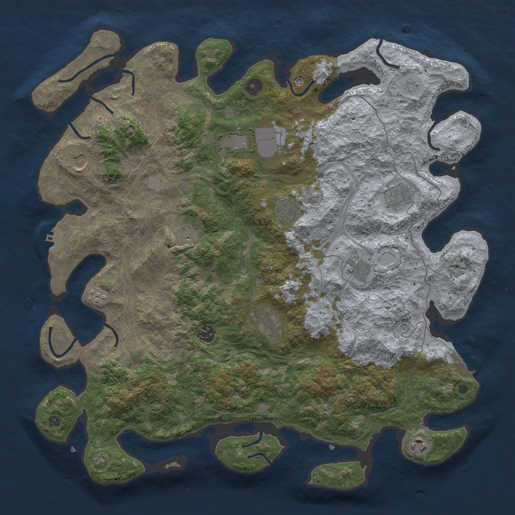 Rust Map: Procedural Map, Size: 4500, Seed: 1000215085, 19 Monuments