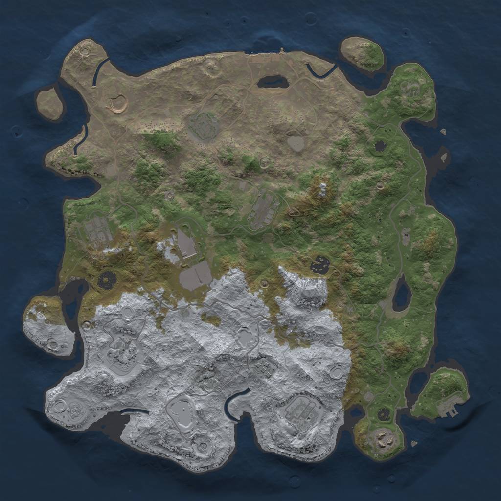 Rust Map: Procedural Map, Size: 4000, Seed: 541406, 19 Monuments