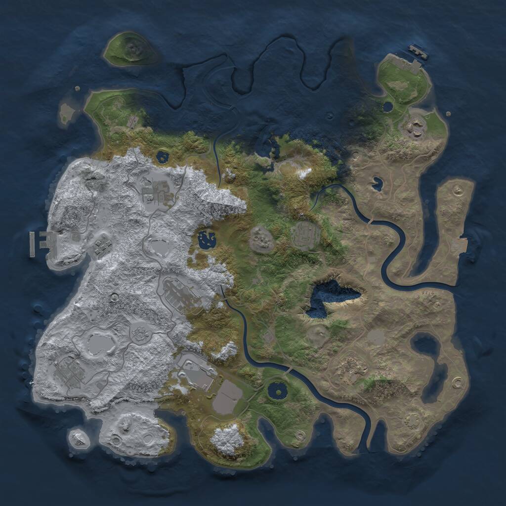Rust Map: Procedural Map, Size: 4000, Seed: 1910039276, 15 Monuments