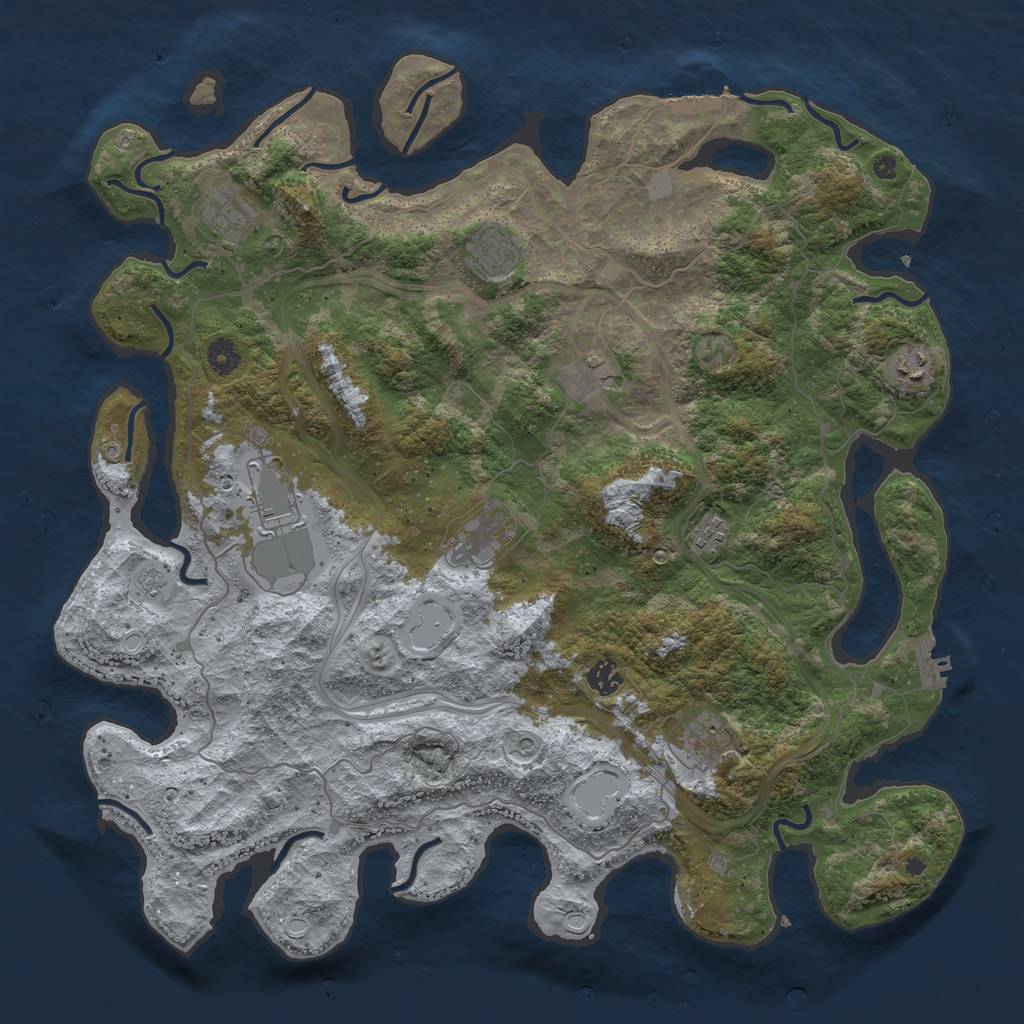 Rust Map: Procedural Map, Size: 4400, Seed: 144328979, 18 Monuments