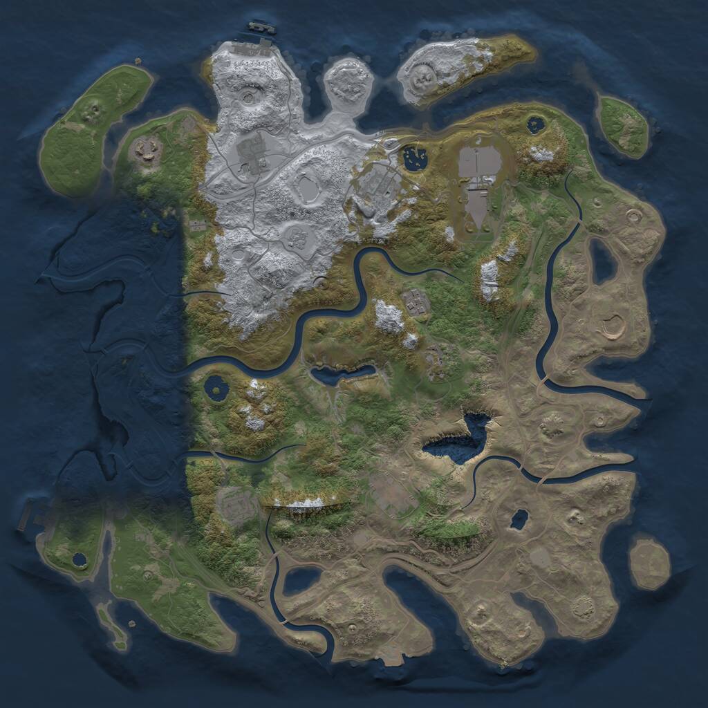 Rust Map: Procedural Map, Size: 4250, Seed: 592962126, 16 Monuments