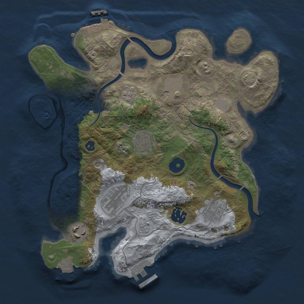 Rust Map: Procedural Map, Size: 3000, Seed: 1386616292, 13 Monuments