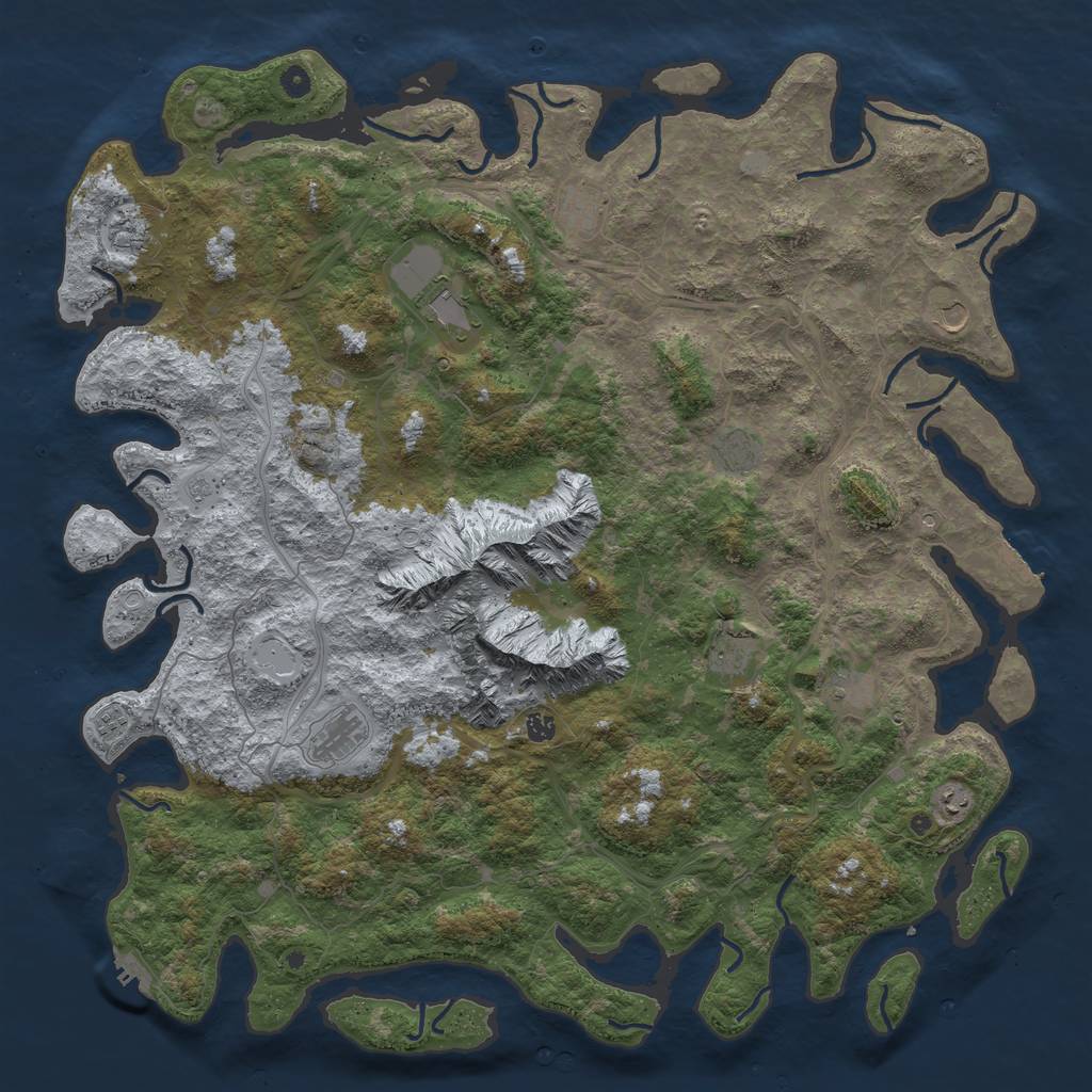 Rust Map: Procedural Map, Size: 5500, Seed: 242185438, 18 Monuments