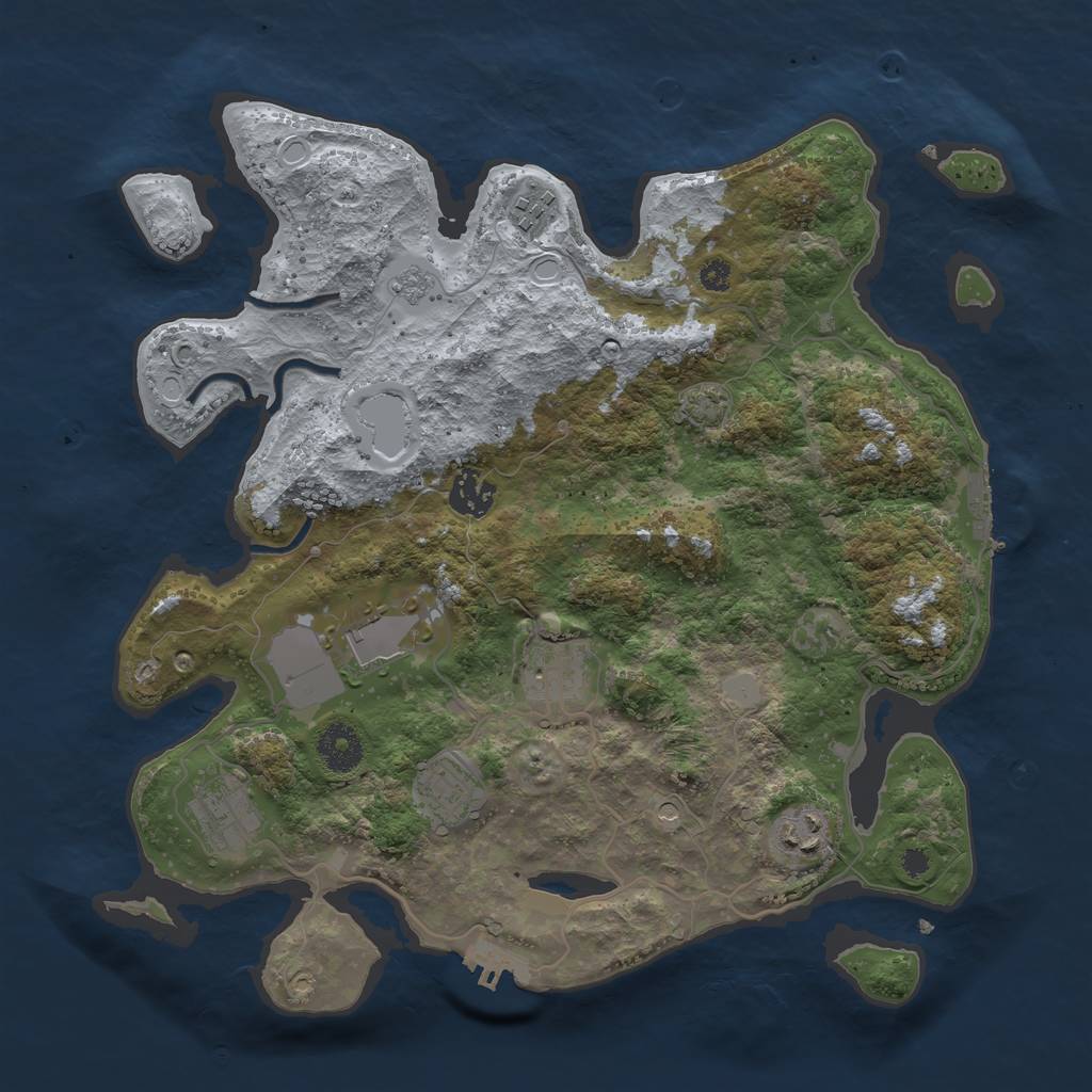Rust Map: Procedural Map, Size: 3500, Seed: 471641293, 15 Monuments