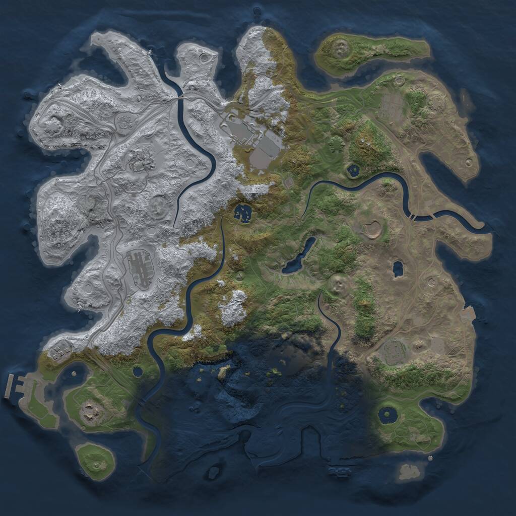 Rust Map: Procedural Map, Size: 4250, Seed: 1847715575, 16 Monuments