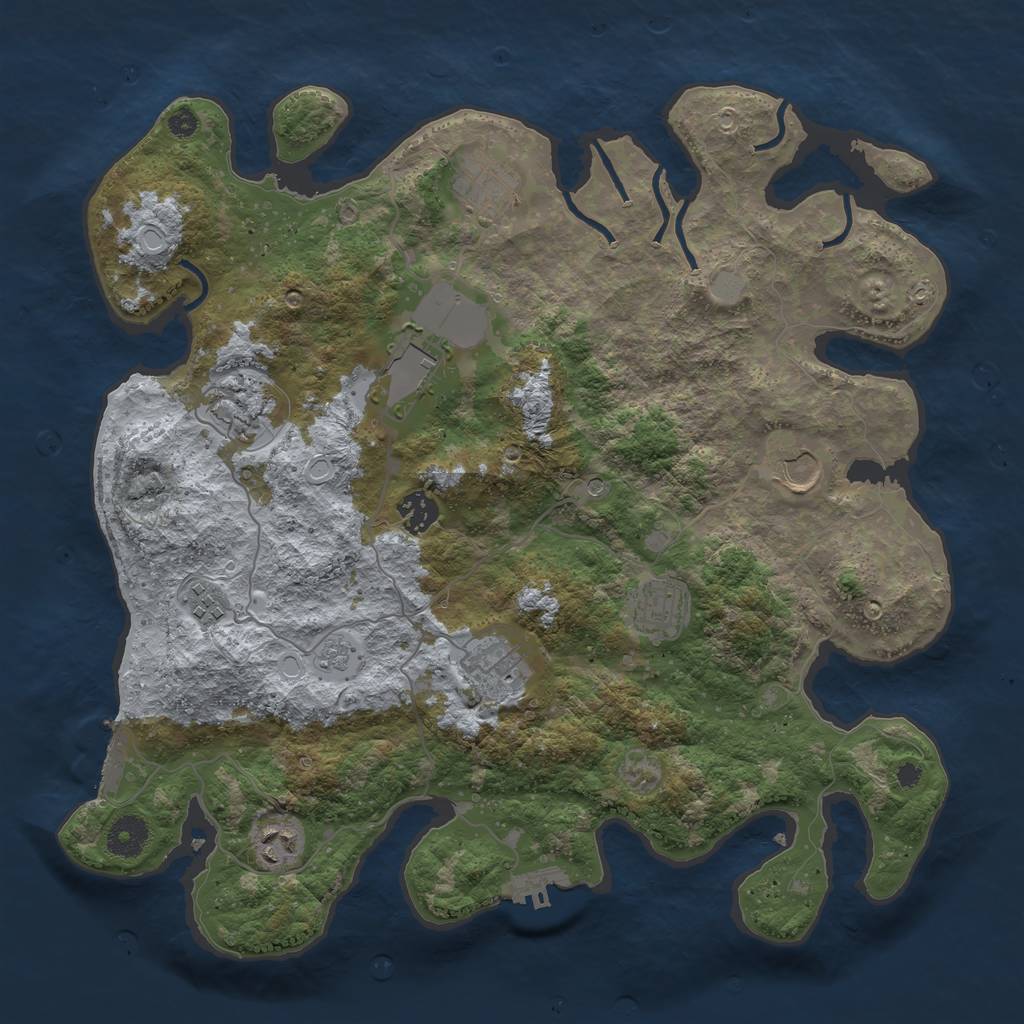 Rust Map: Procedural Map, Size: 3750, Seed: 1374115241, 16 Monuments