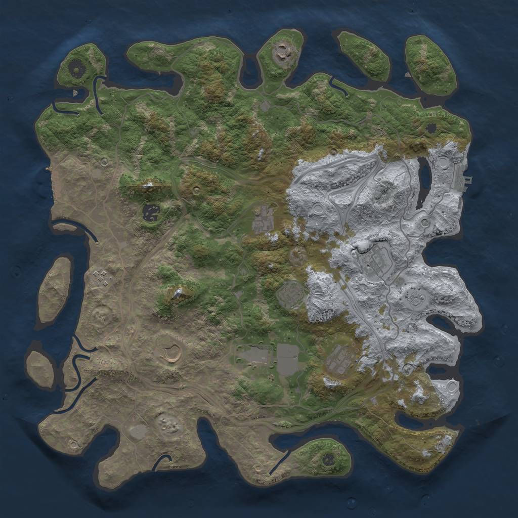 Rust Map: Procedural Map, Size: 4250, Seed: 1731074155, 16 Monuments
