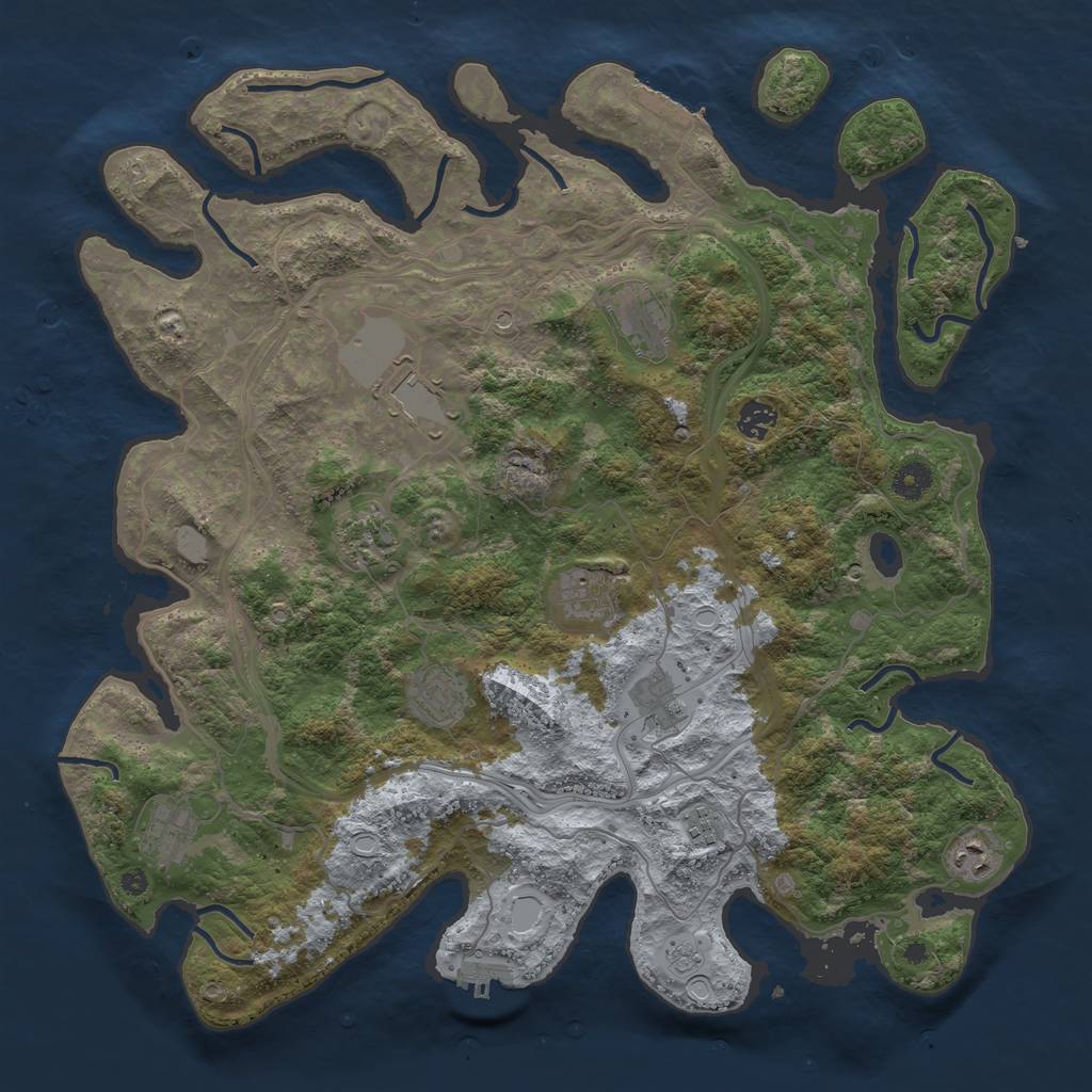 Rust Map: Procedural Map, Size: 4250, Seed: 1340334333, 19 Monuments