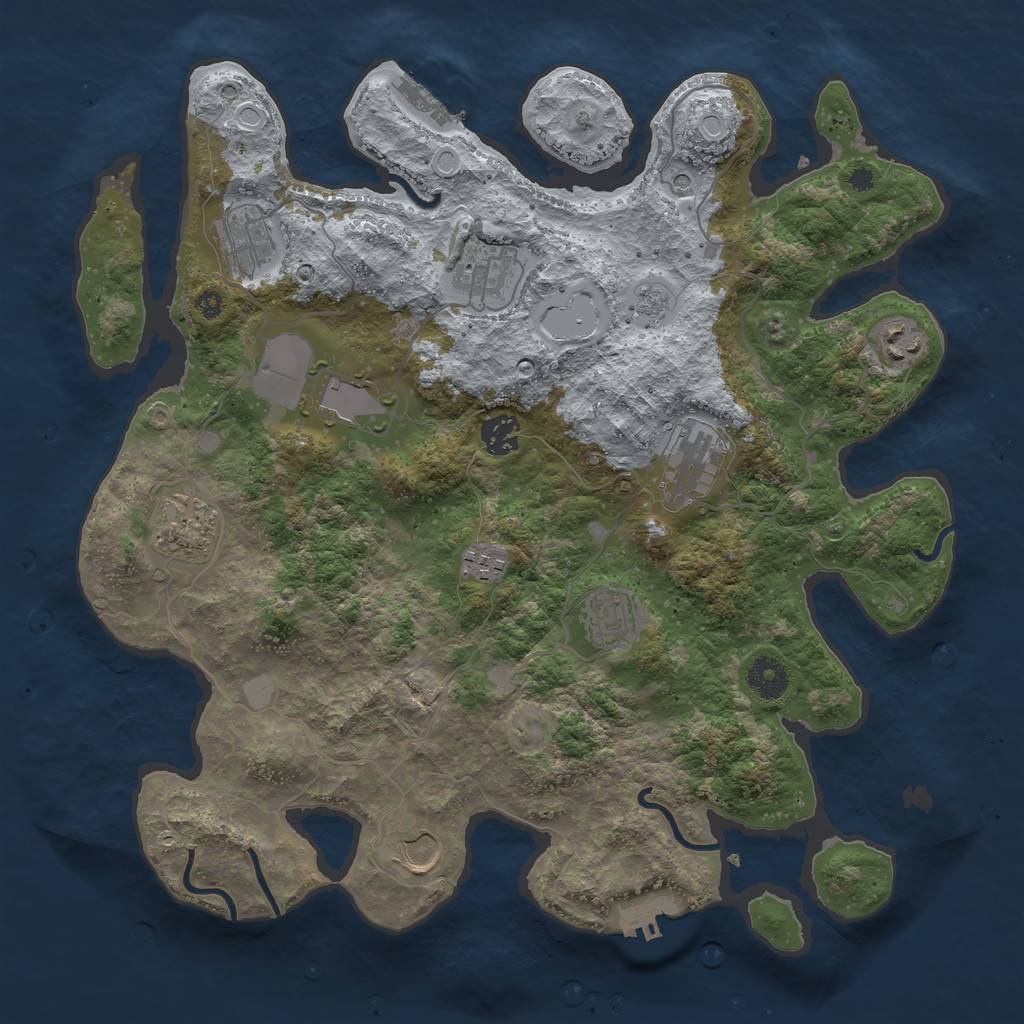 Rust Map: Procedural Map, Size: 3750, Seed: 1866400332, 19 Monuments