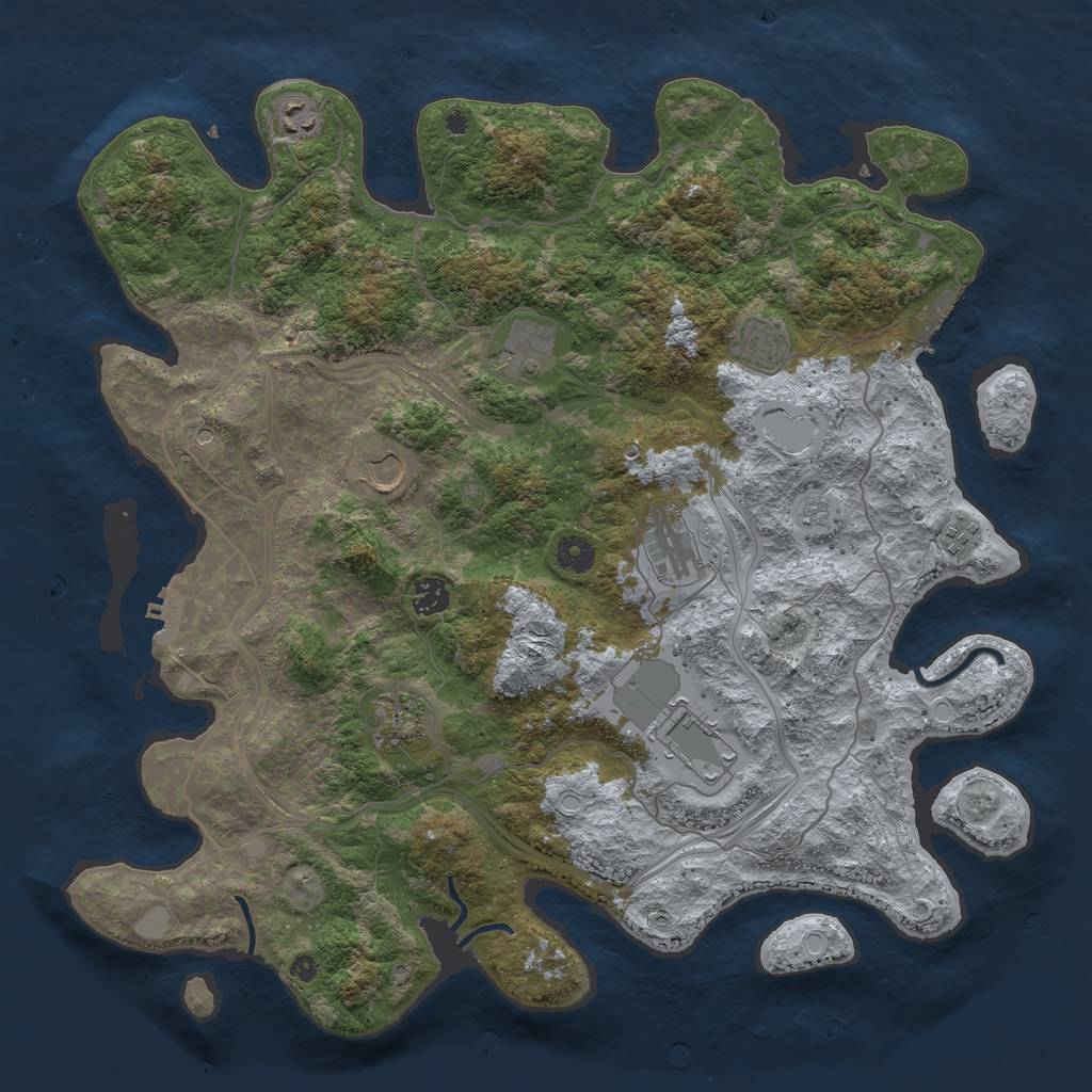 Rust Map: Procedural Map, Size: 4250, Seed: 586153998, 18 Monuments