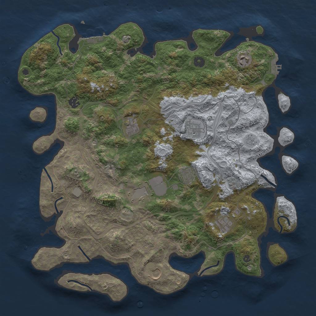 Rust Map: Procedural Map, Size: 4250, Seed: 1885527582, 18 Monuments