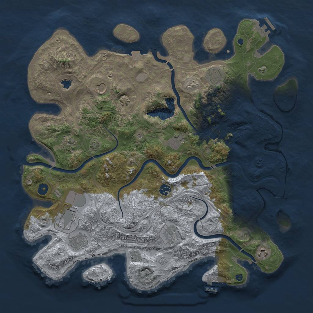Rust Map: Procedural Map, Size: 4250, Seed: 828949210, 16 Monuments