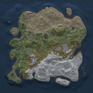 Thumbnail Rust Map: Procedural Map, Size: 3500, Seed: 36252786, 16 Monuments