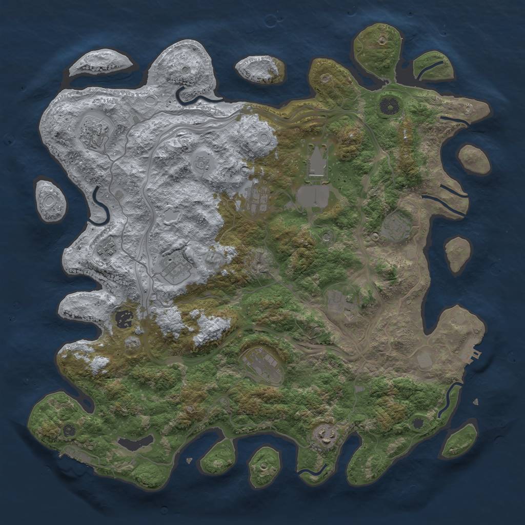 Rust Map: Procedural Map, Size: 4250, Seed: 1731038756, 19 Monuments