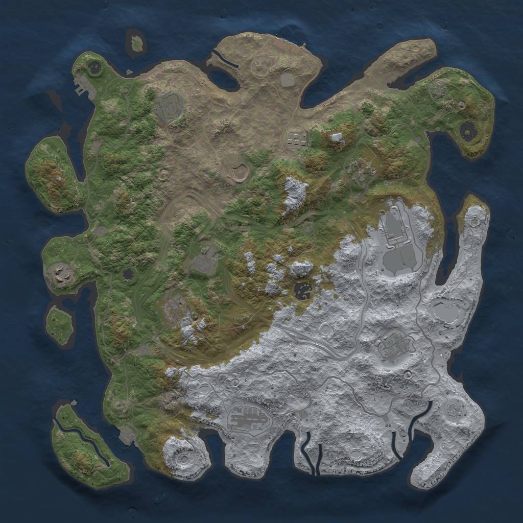 Rust Map: Procedural Map, Size: 4250, Seed: 1427166639, 19 Monuments