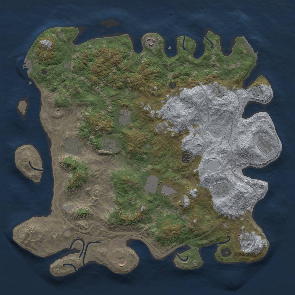 Rust Map: Procedural Map, Size: 4500, Seed: 653874651, 20 Monuments