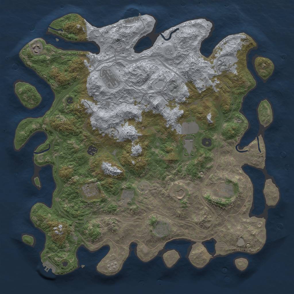Rust Map: Procedural Map, Size: 4500, Seed: 60267, 20 Monuments