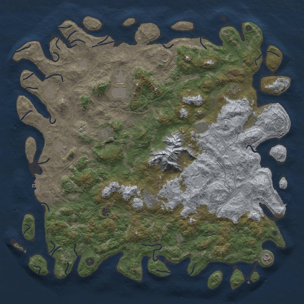 Rust Map: Procedural Map, Size: 5500, Seed: 1323667, 20 Monuments