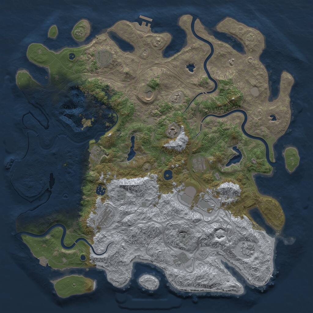 Rust Map: Procedural Map, Size: 4800, Seed: 682257, 17 Monuments