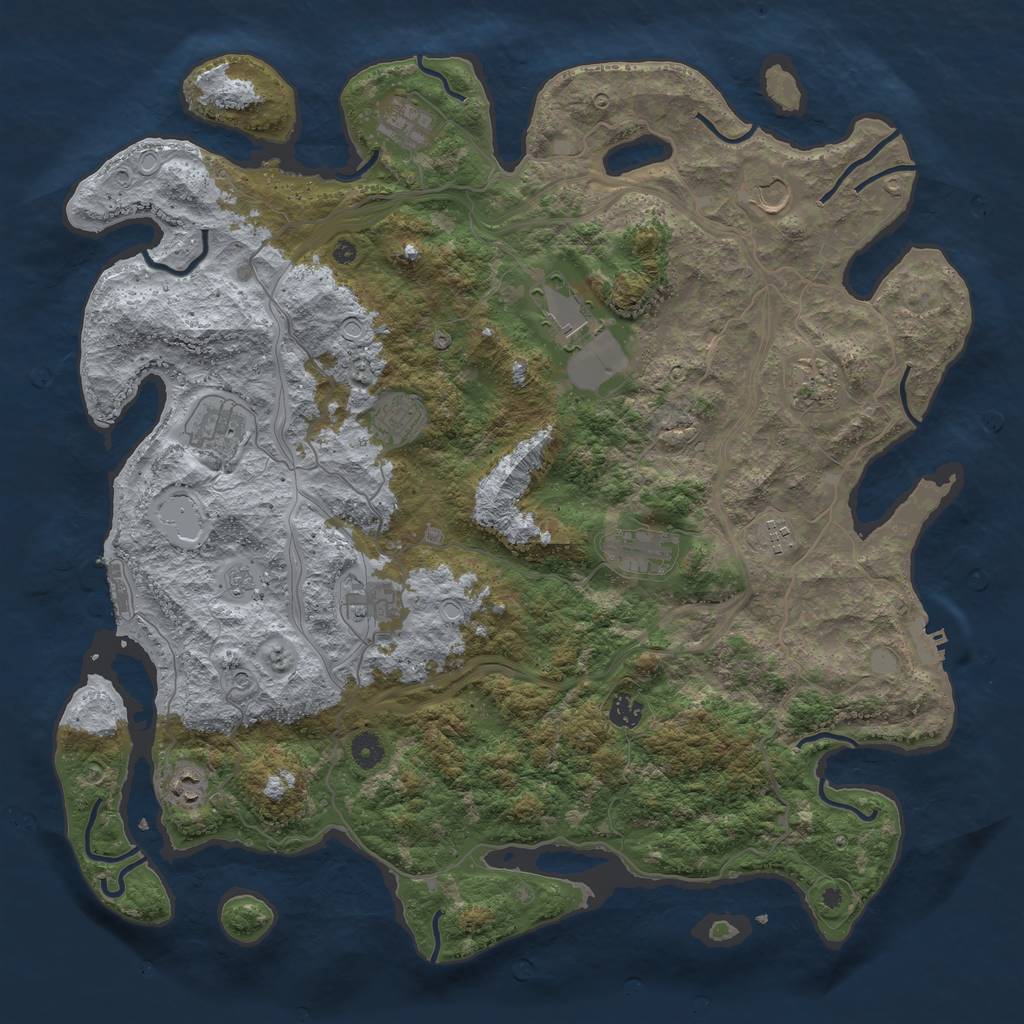 Rust Map: Procedural Map, Size: 4500, Seed: 10406, 20 Monuments