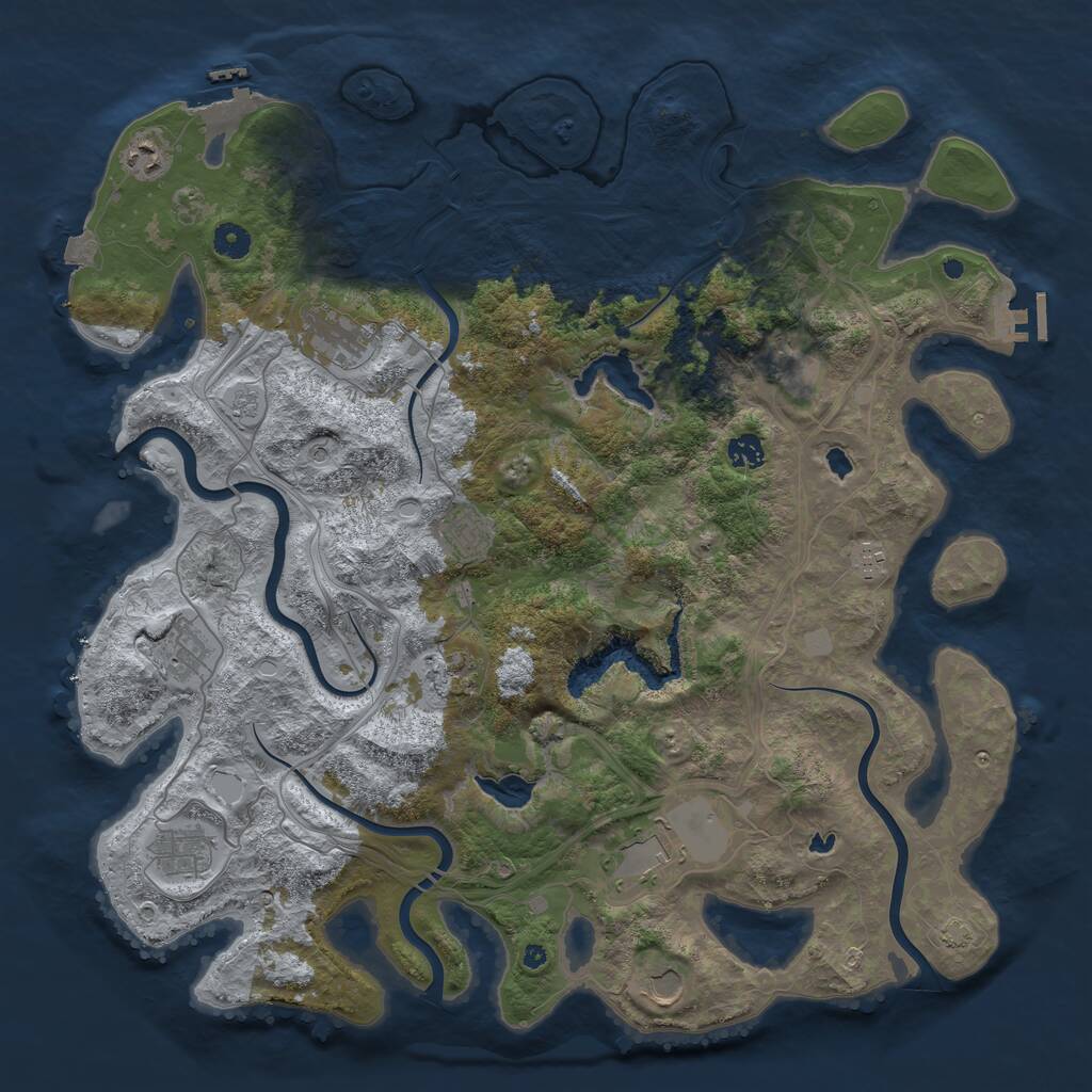 Rust Map: Procedural Map, Size: 4500, Seed: 322177838, 17 Monuments