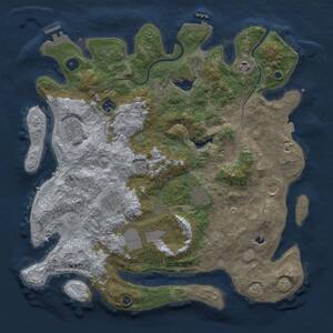 Thumbnail Rust Map: Procedural Map, Size: 4000, Seed: 1381922561, 14 Monuments