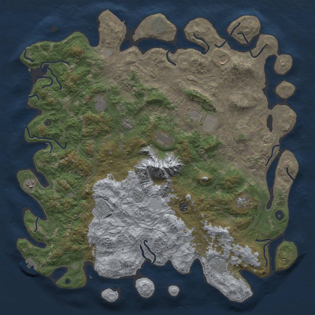 Rust Map: Procedural Map, Size: 5000, Seed: 708650063, 20 Monuments