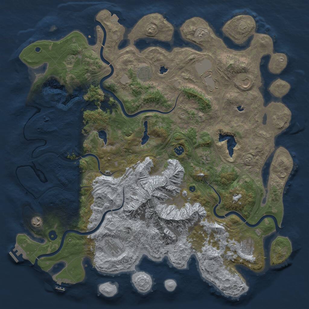 Rust Map: Procedural Map, Size: 5000, Seed: 708650063, 15 Monuments
