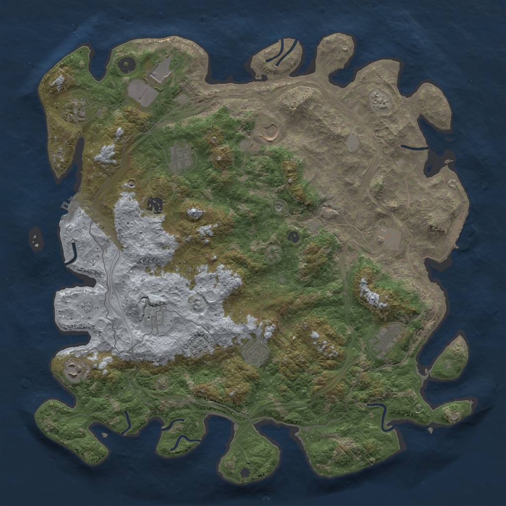 Rust Map: Procedural Map, Size: 4500, Seed: 541014098, 20 Monuments