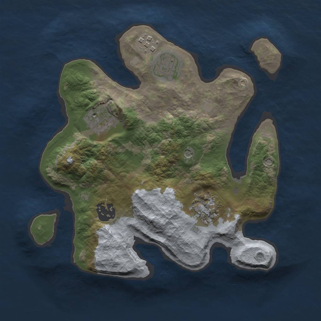 Rust Map: Barren, Size: 2500, Seed: 321, 8 Monuments