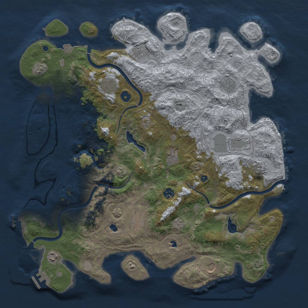Rust Map: Procedural Map, Size: 4500, Seed: 912, 17 Monuments