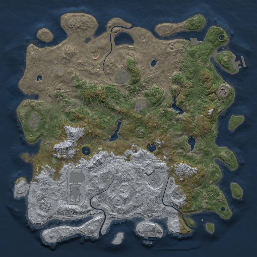 Rust Map: Procedural Map, Size: 4500, Seed: 149049, 16 Monuments