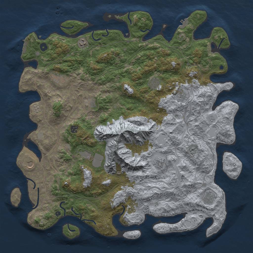 Rust Map: Procedural Map, Size: 5000, Seed: 4200, 20 Monuments