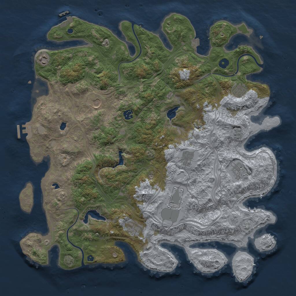 Rust Map: Procedural Map, Size: 4500, Seed: 1544577043, 15 Monuments