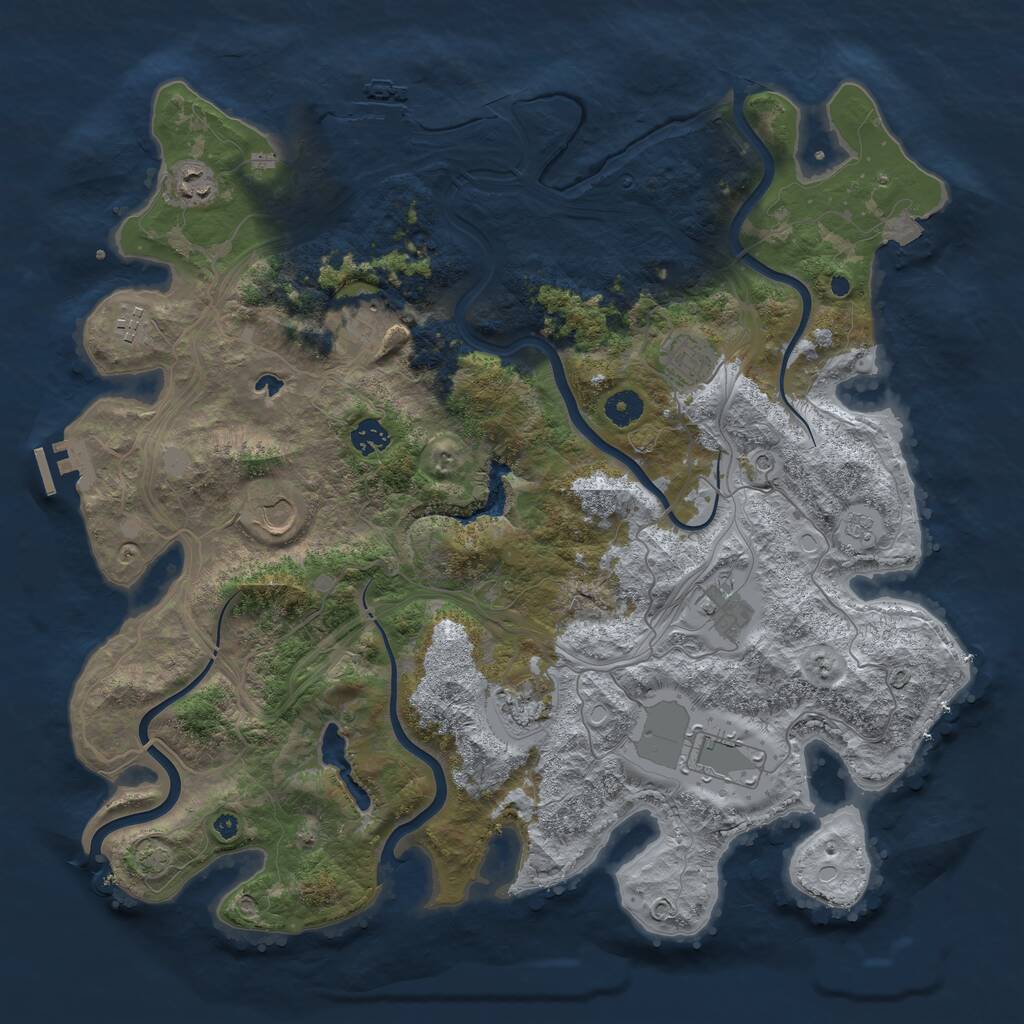 Rust Map: Procedural Map, Size: 4250, Seed: 1934413858, 15 Monuments