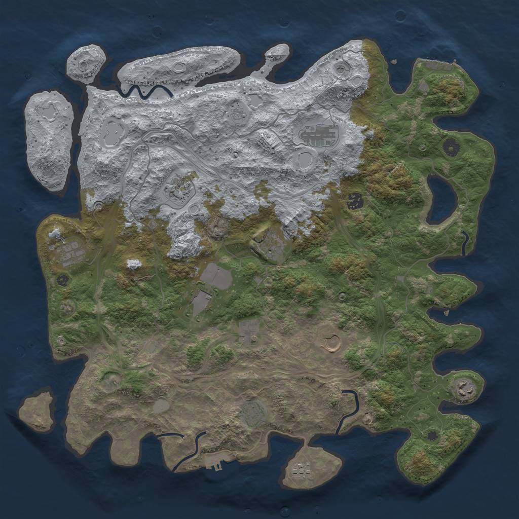 Rust Map: Procedural Map, Size: 4500, Seed: 543733744, 18 Monuments