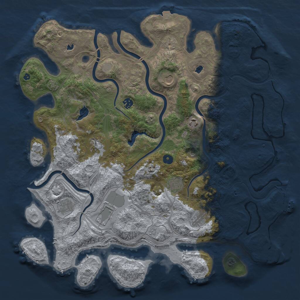 Rust Map: Procedural Map, Size: 4500, Seed: 899766610, 15 Monuments