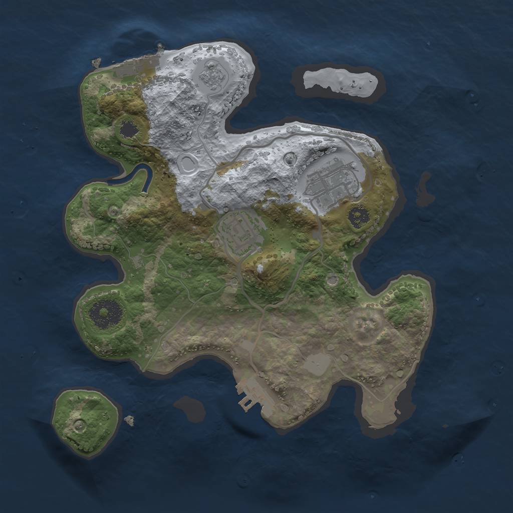 Rust Map: Procedural Map, Size: 2500, Seed: 435656765, 10 Monuments