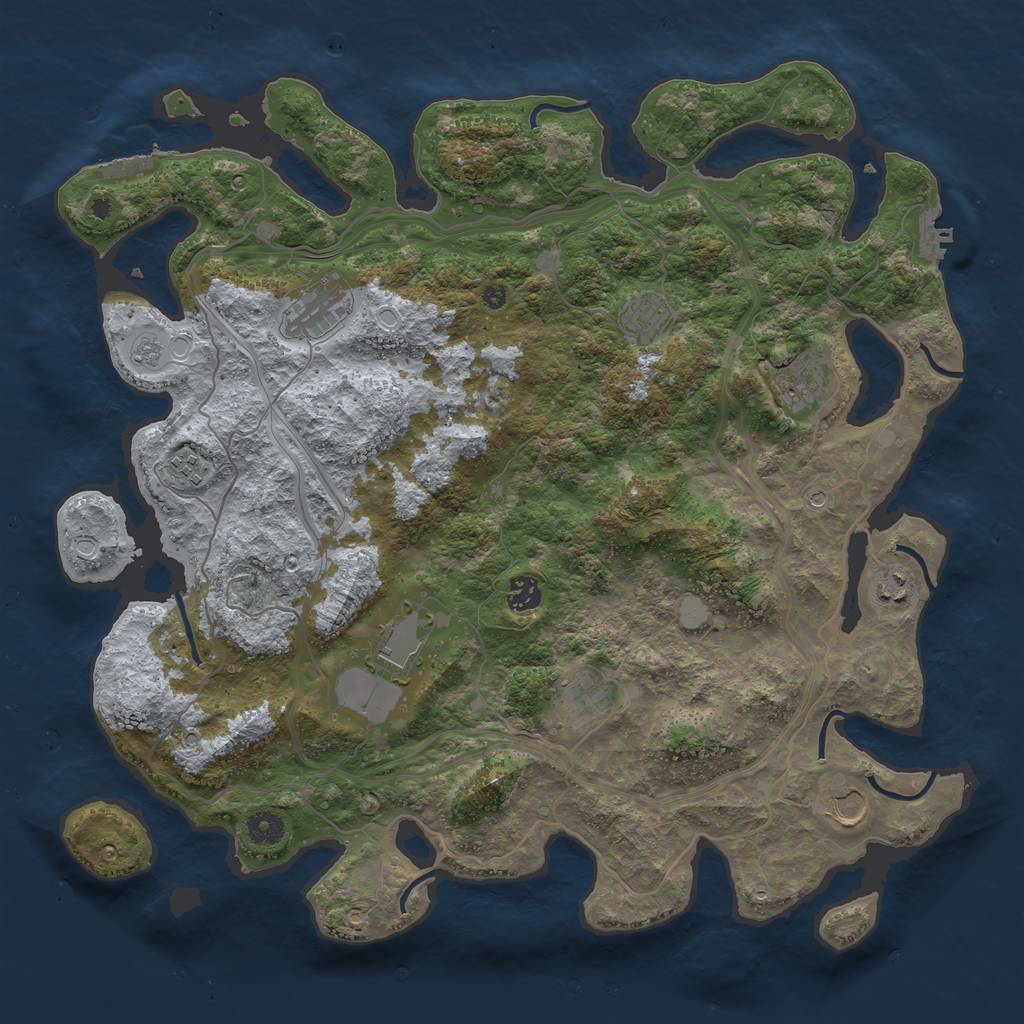 Rust Map: Procedural Map, Size: 4300, Seed: 155, 18 Monuments