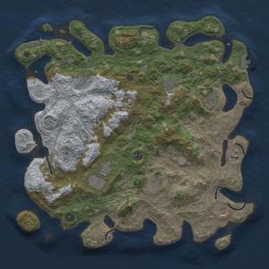 Thumbnail Rust Map: Procedural Map, Size: 4300, Seed: 155, 18 Monuments