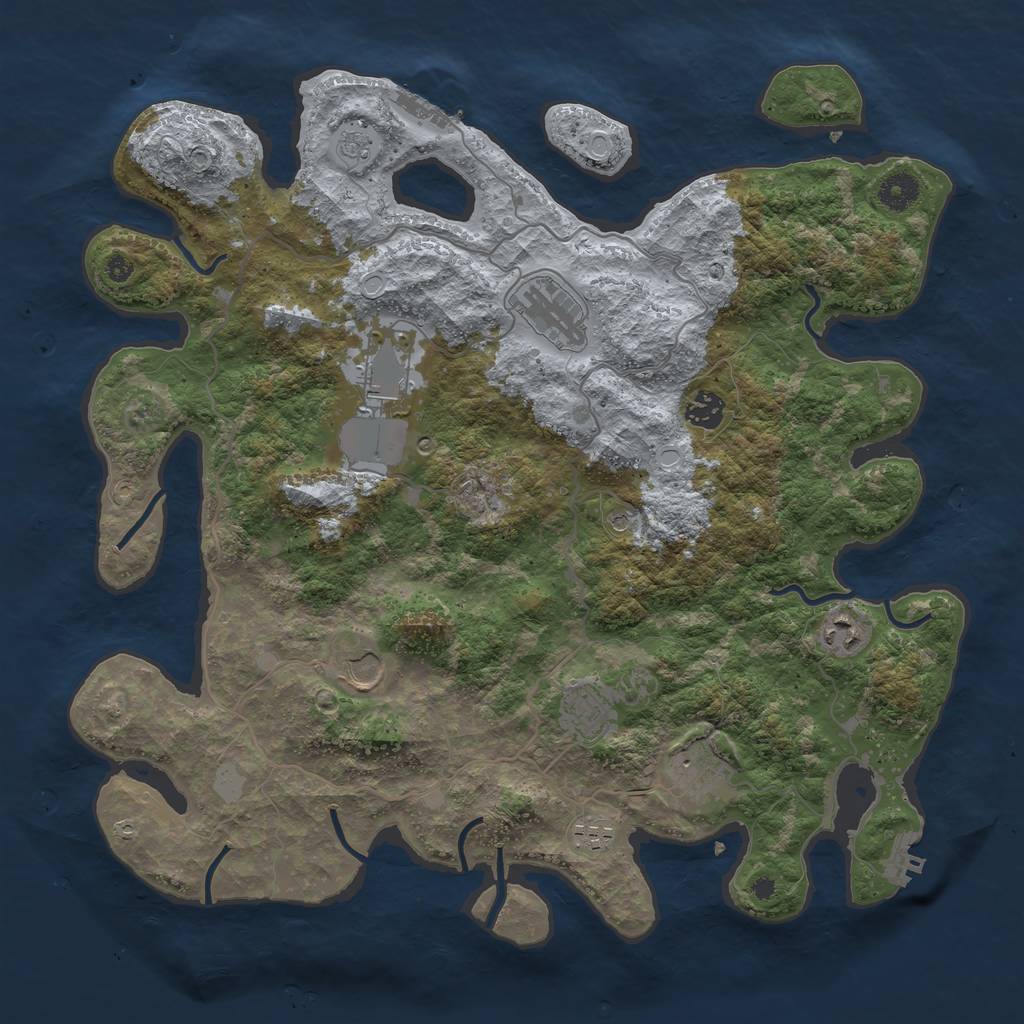 Rust Map: Procedural Map, Size: 4000, Seed: 602999457, 15 Monuments
