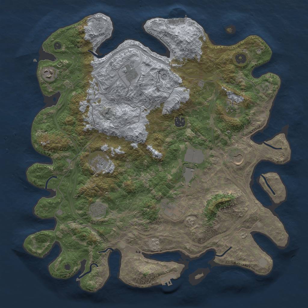 Rust Map: Procedural Map, Size: 4250, Seed: 1188929392, 19 Monuments