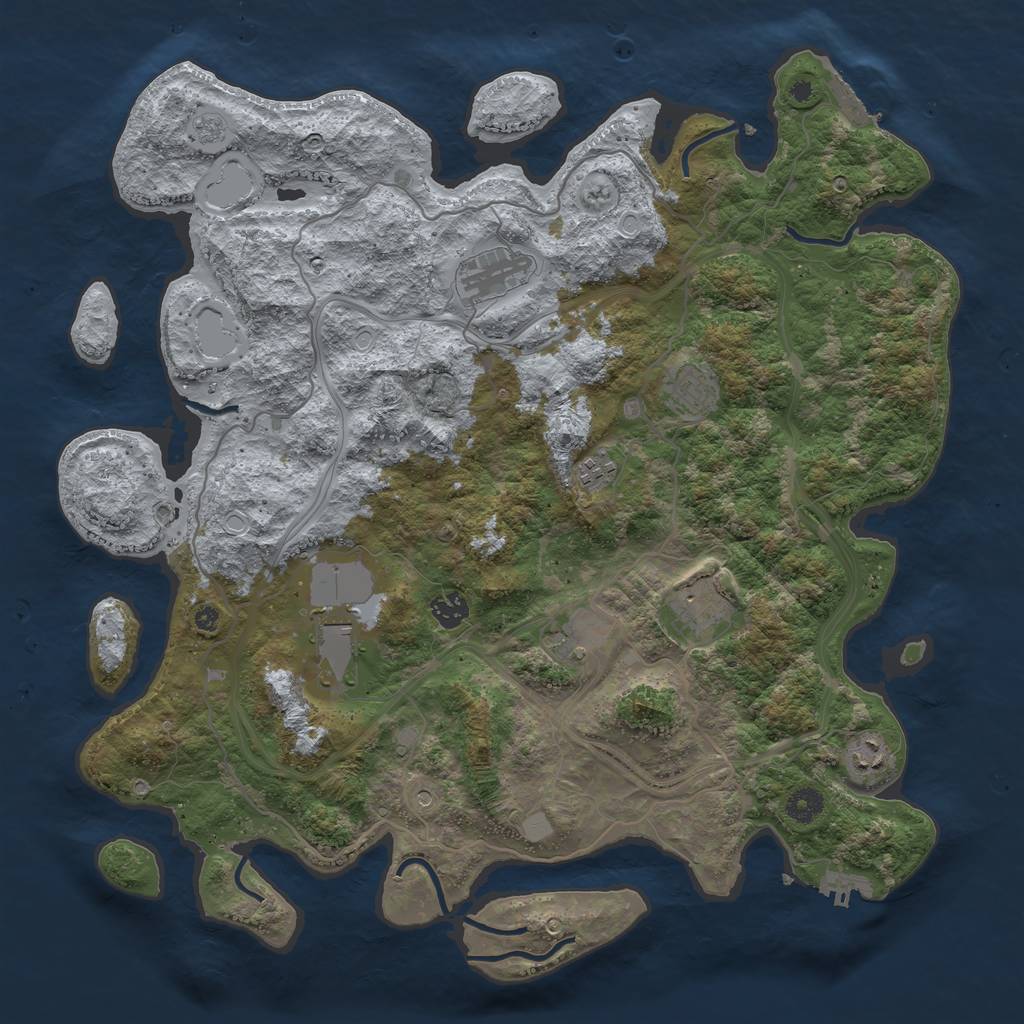 Rust Map: Procedural Map, Size: 4250, Seed: 1440232410, 15 Monuments