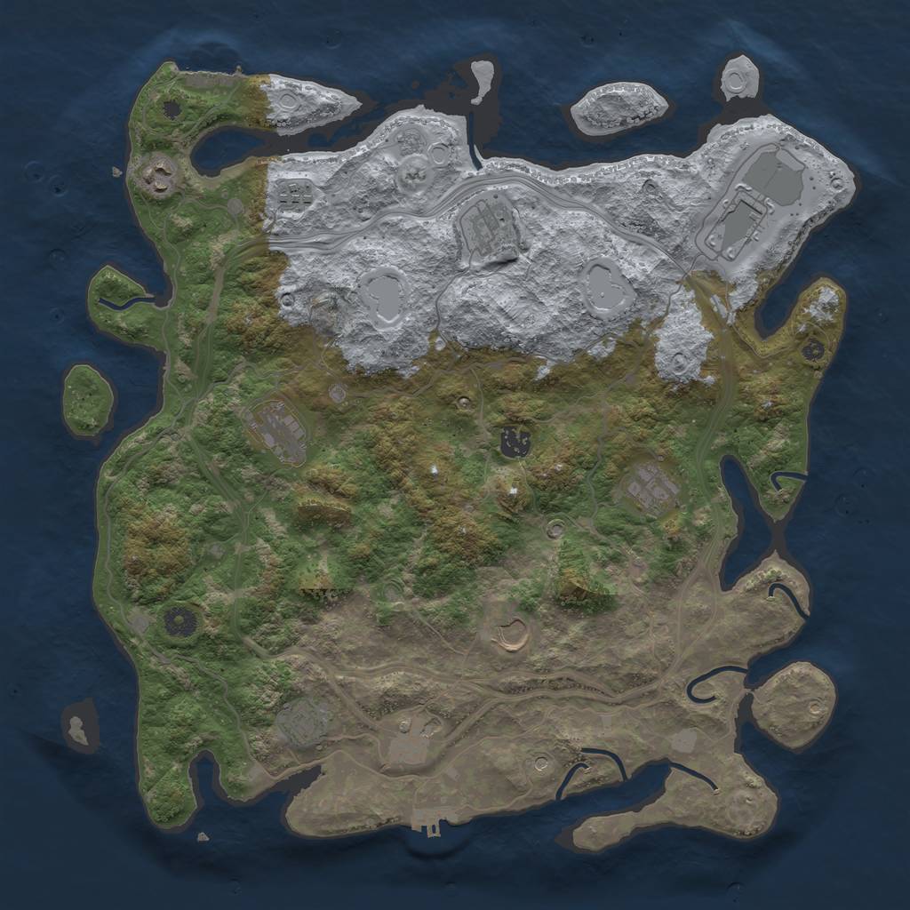 Rust Map: Procedural Map, Size: 4250, Seed: 504477897, 19 Monuments