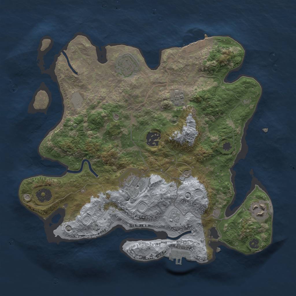 Rust Map: Procedural Map, Size: 3000, Seed: 1205804, 14 Monuments