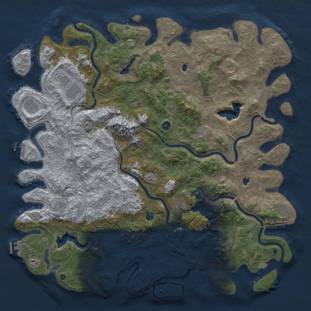 Rust Map: Procedural Map, Size: 5555, Seed: 123456, 17 Monuments
